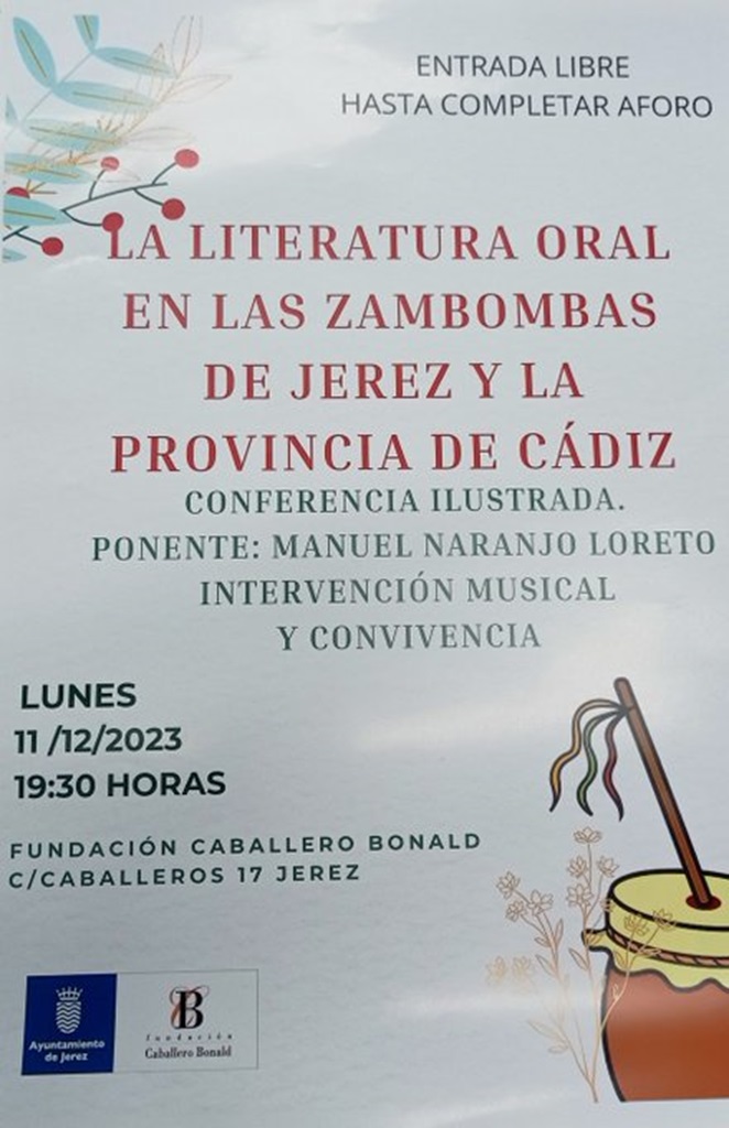 Conferencia "La literatura oral en las zambombas de Jerez y la provincia de Cádiz"